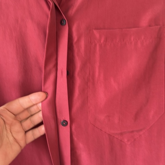 Gudrun Sjoden Red Silk Button Down Blouse L - Picture 5 of 10